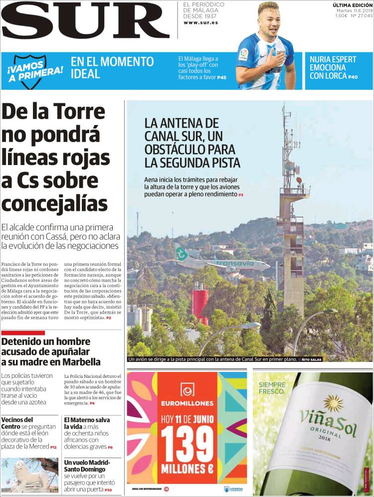 Portada de Diario el Sur (Espa&ntilde;a)