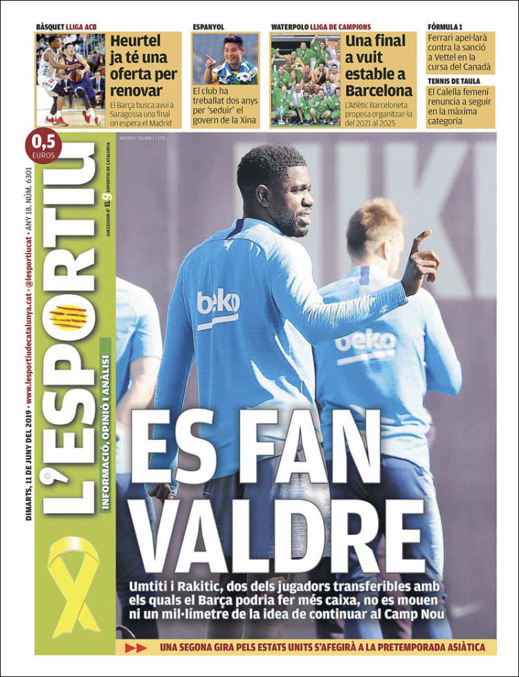 Portada de L'Esportiu (Espa&ntilde;a)