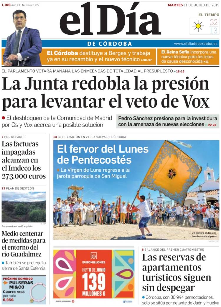 Portada de El Día de Córdoba (Espa&ntilde;a)