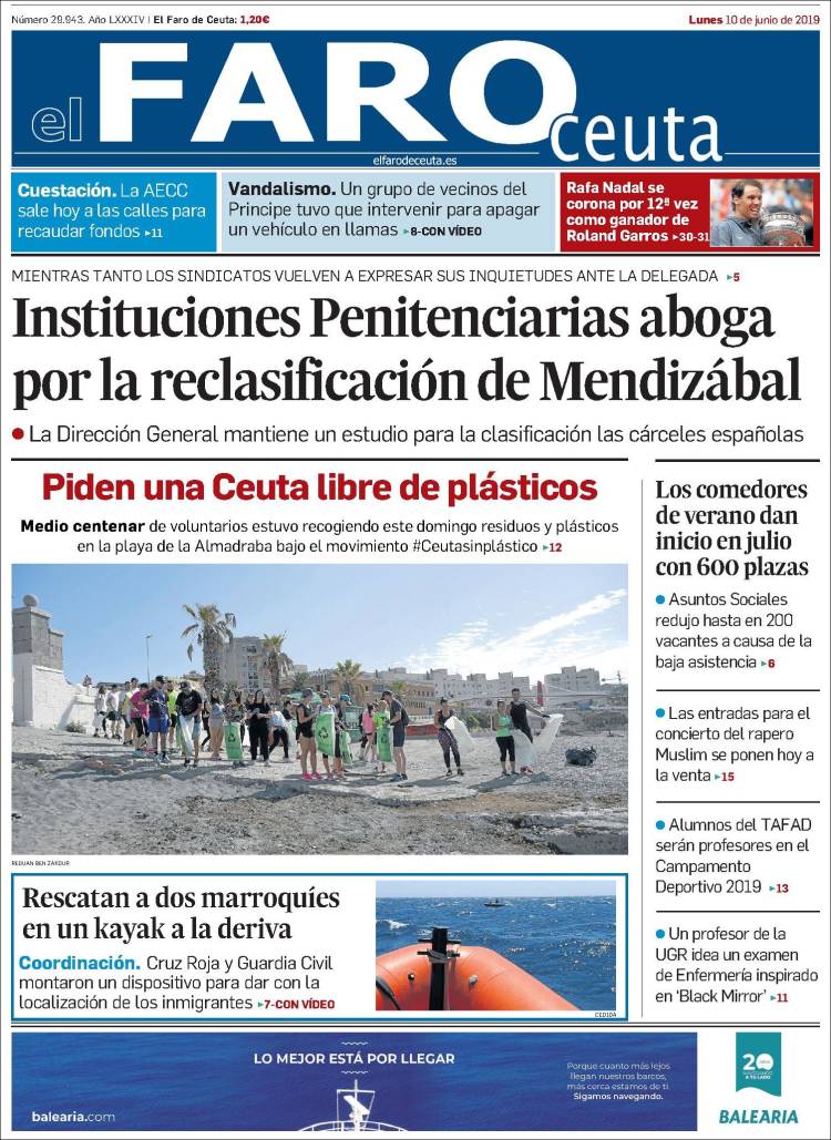 Portada de El Faro de Ceuta (Espa&ntilde;a)