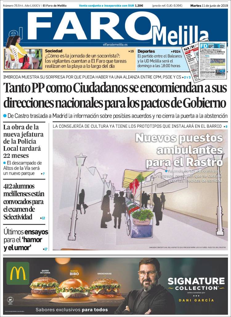 Portada de El Faro de Melilla (Espa&ntilde;a)