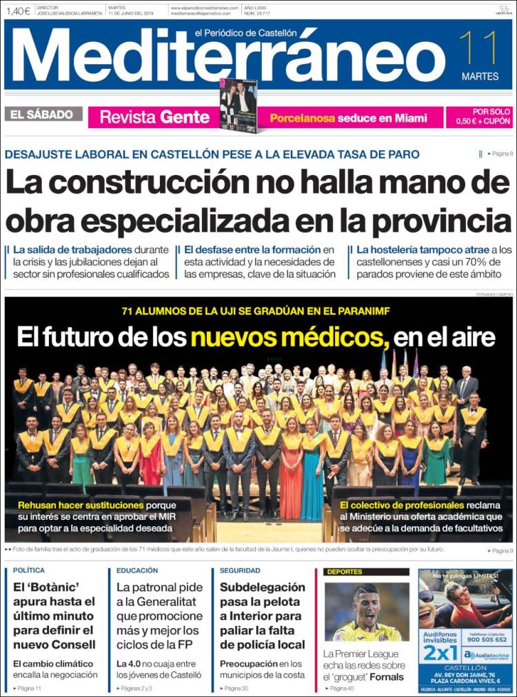 Portada de El Periódico Mediterraneo (Espa&ntilde;a)