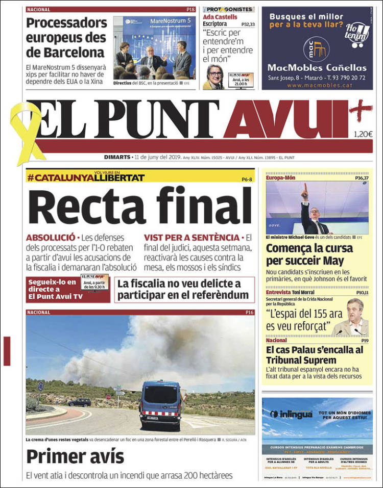 Portada de El Punt Avui (Espa&ntilde;a)