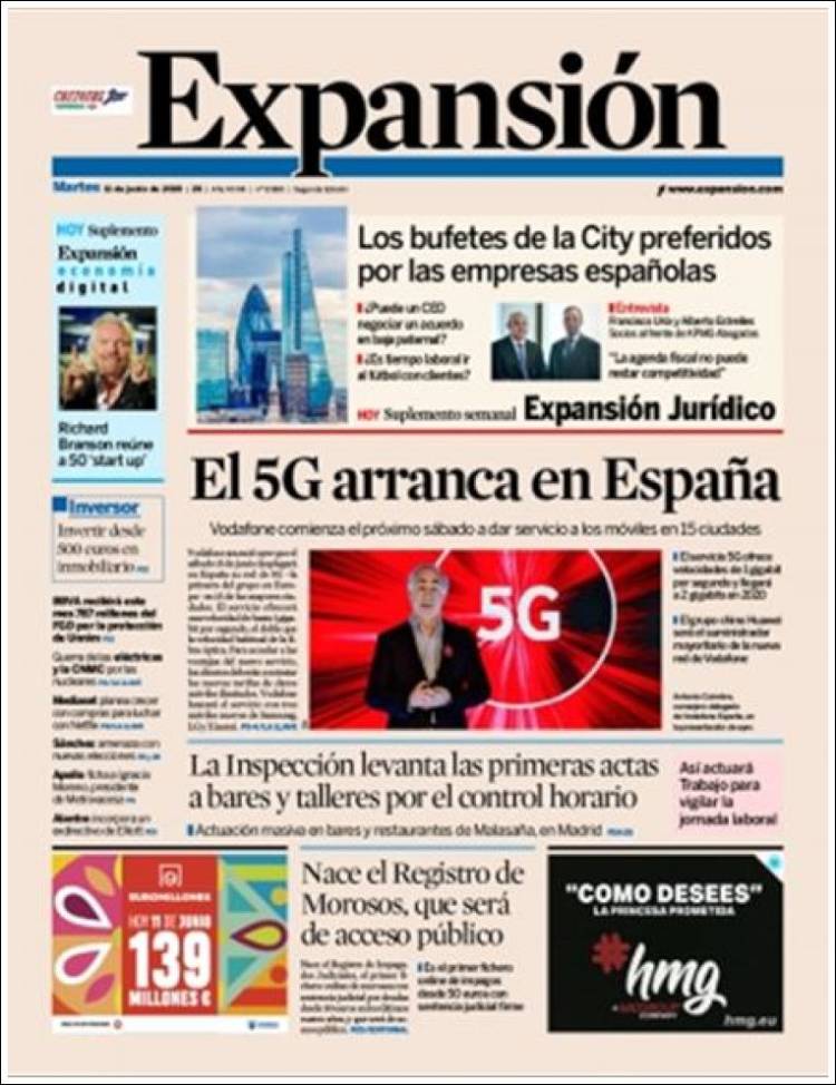 Portada de Expansión (Espa&ntilde;a)