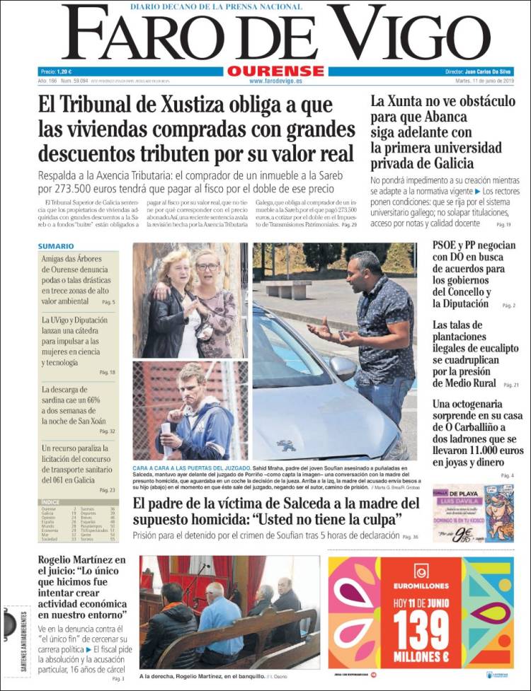 Portada de El Faro de Vigo - Ourense (Espa&ntilde;a)