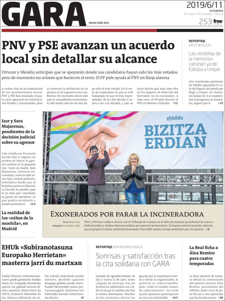 Portada de Gara (Espa&ntilde;a)