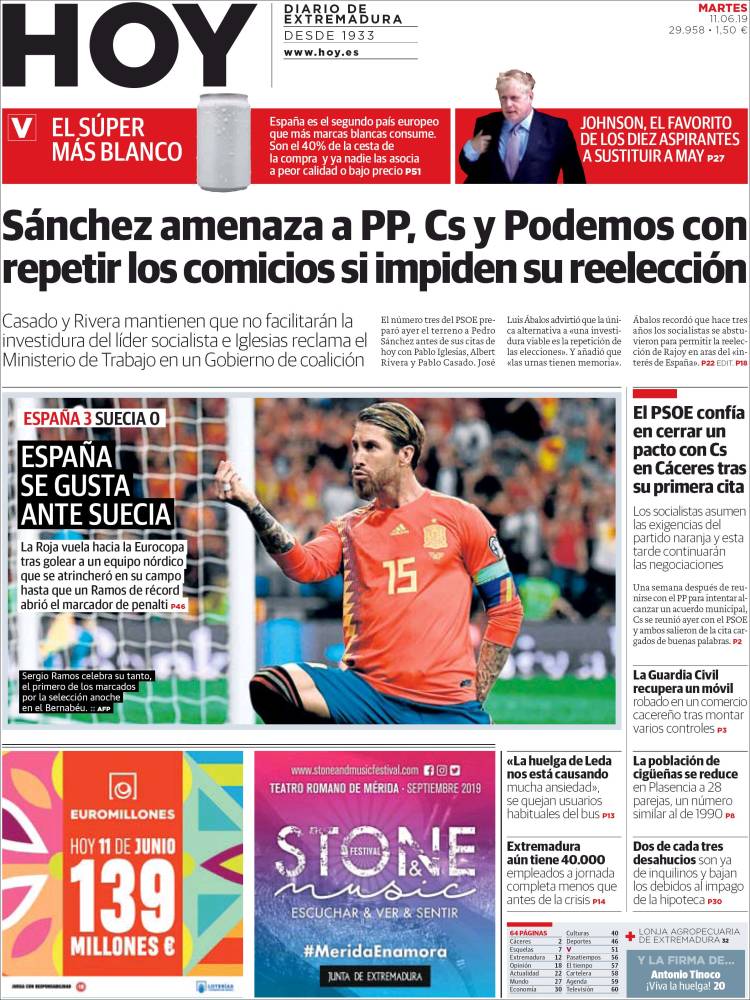 Portada de Hoy - Caceres (Espa&ntilde;a)
