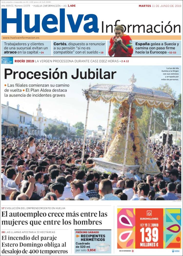 Portada de Huelva Información (Espa&ntilde;a)