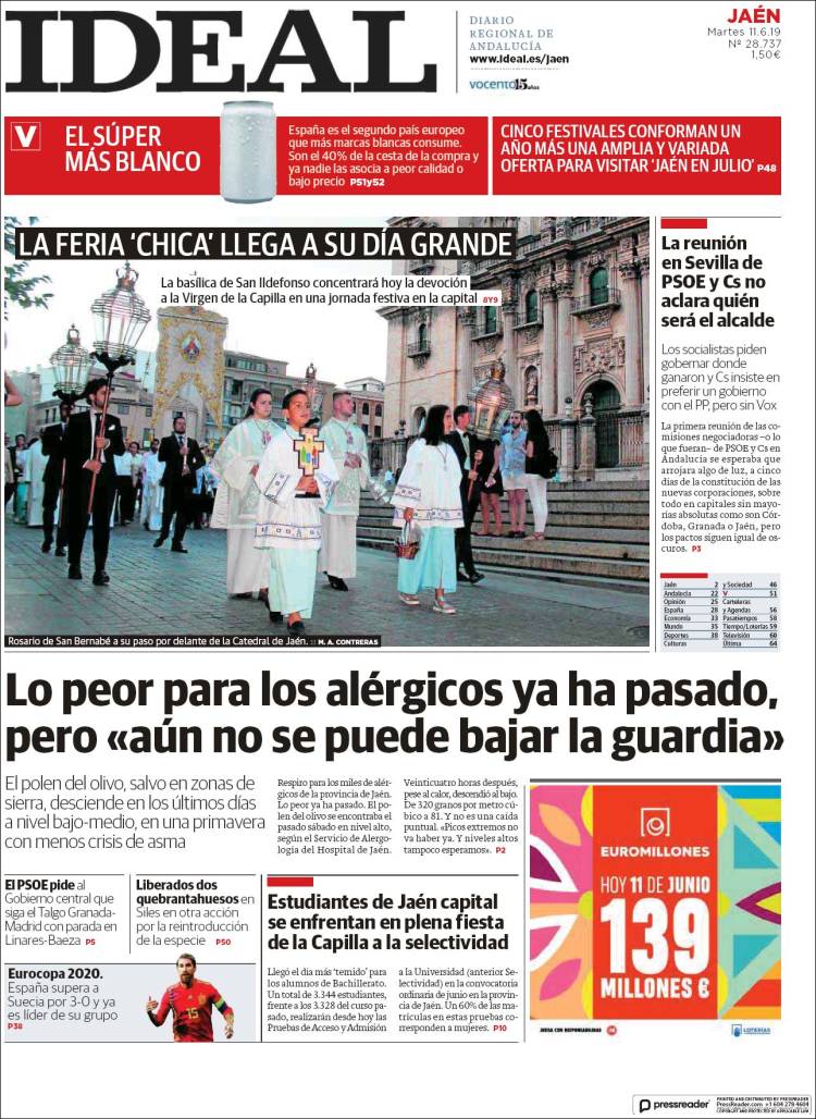 Portada de El Ideal de Jaén (Espa&ntilde;a)