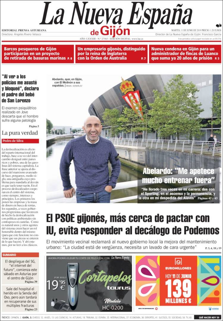 Portada de La Nueva España - Gijón (Espa&ntilde;a)