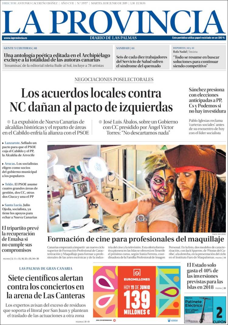 Portada de La Provincia (Espa&ntilde;a)