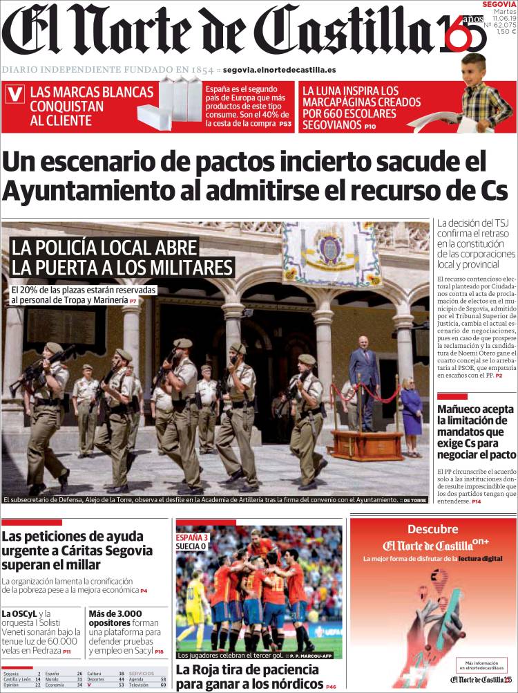 Portada de Norte de Castilla - Segovia (Espa&ntilde;a)
