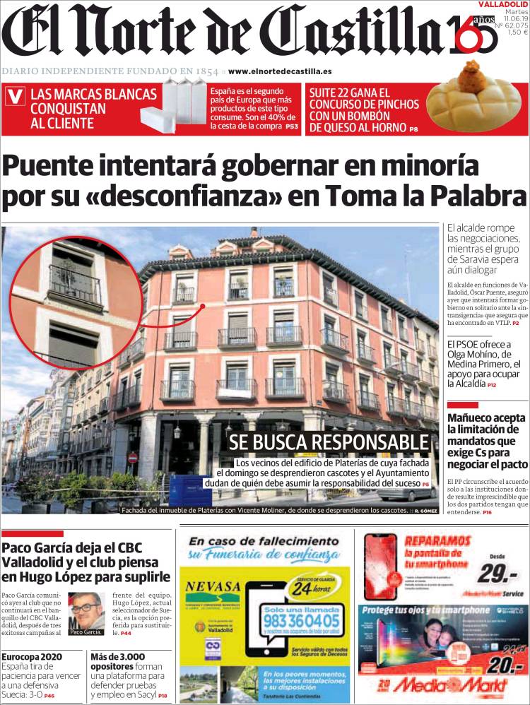 Portada de Norte de Castilla - Valladolid (Espa&ntilde;a)