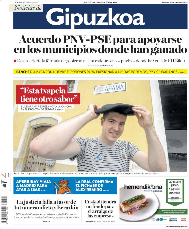 Portada de Noticias de Gipuzkoa (Espa&ntilde;a)