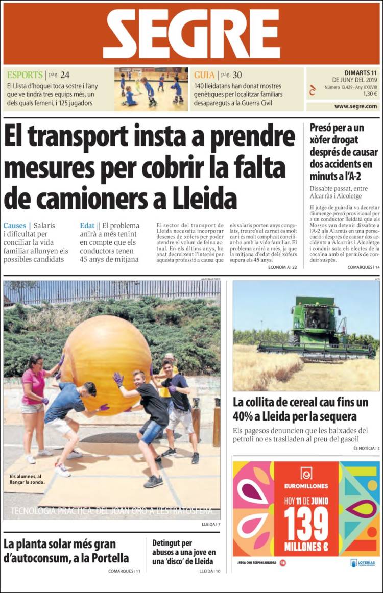 Portada de Segre (Espa&ntilde;a)