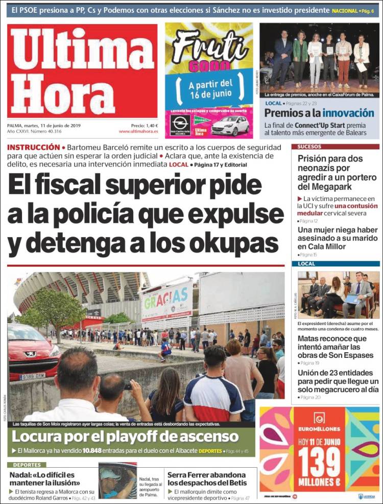 Portada de Última Hora (Espa&ntilde;a)