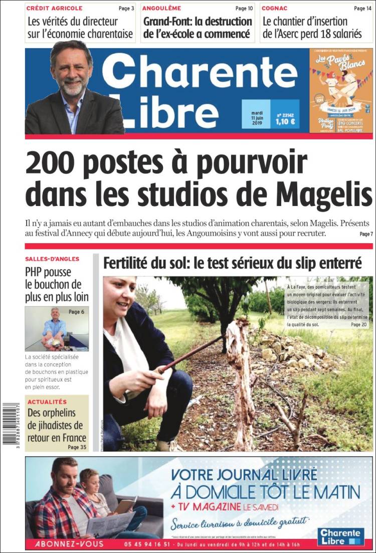 Portada de Charente Libre (Francia)