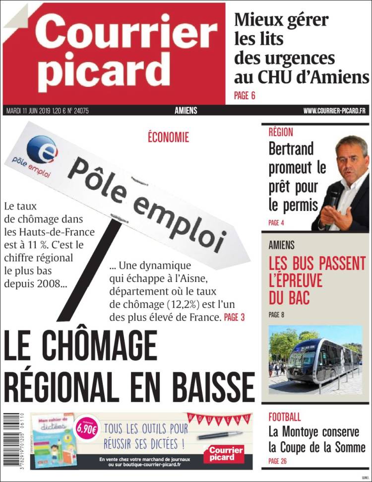 Portada de Courrier Picard (Francia)