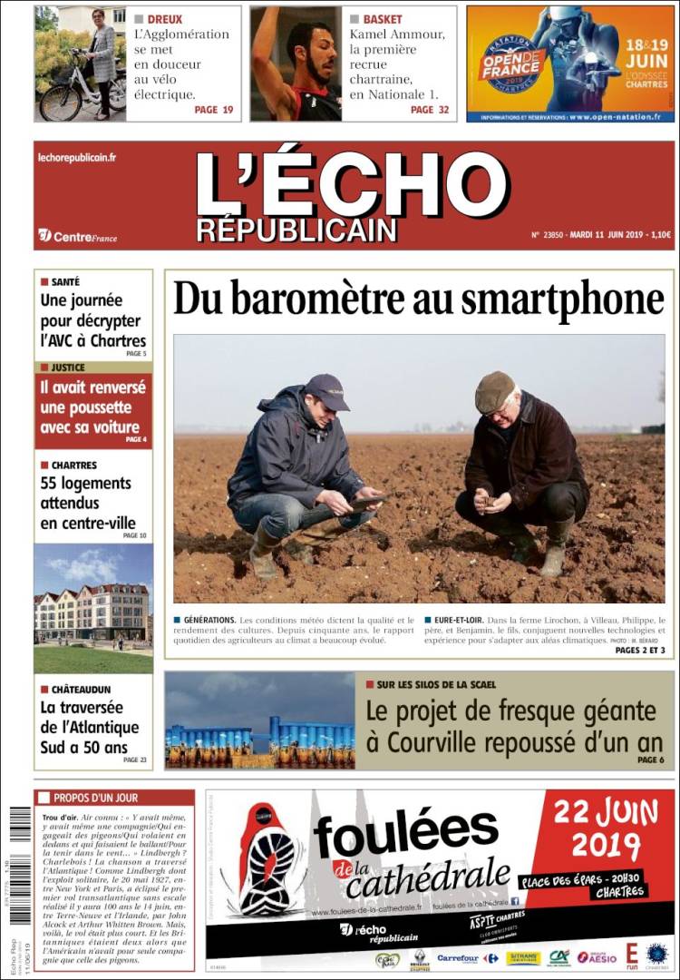 Portada de L'Echo Républicain (Francia)