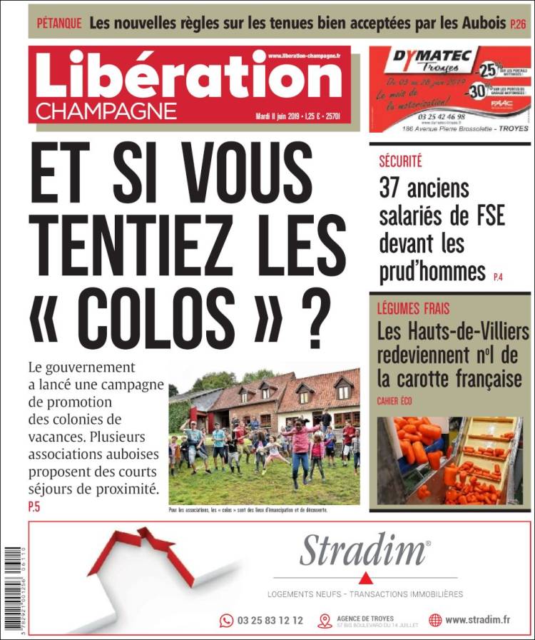 Portada de Libération Champagne (Francia)