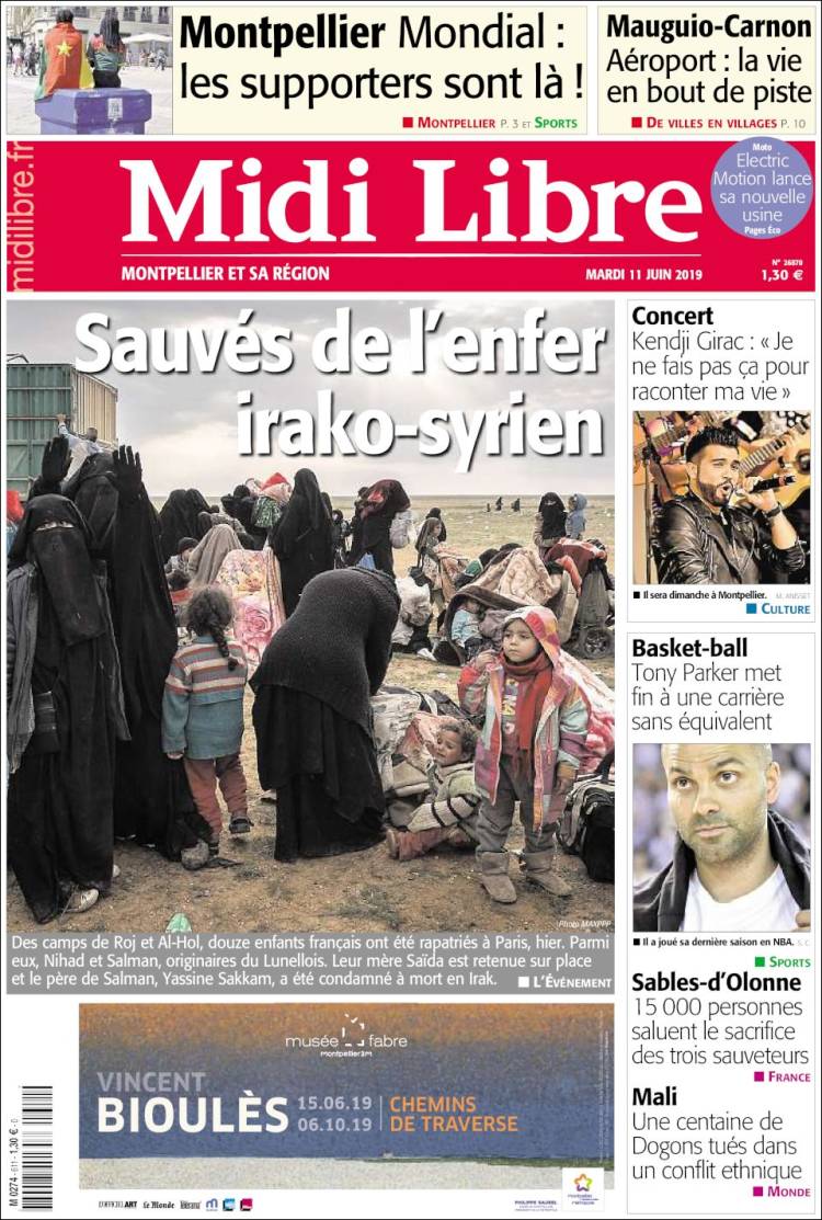 Portada de Midi Libre (Francia)