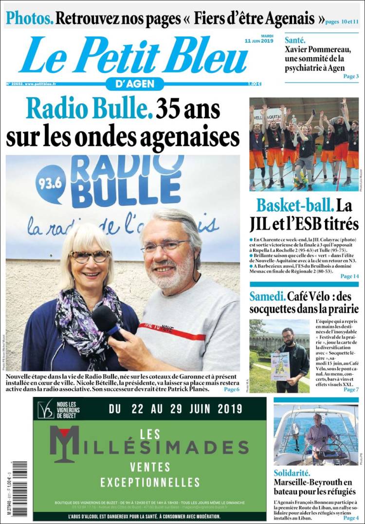 Portada de Le Petit Bleu (Francia)