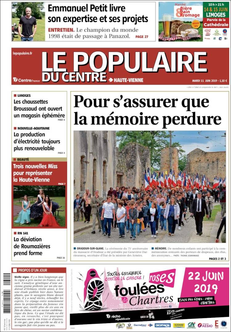 Portada de Le Populaire du Centre (Francia)