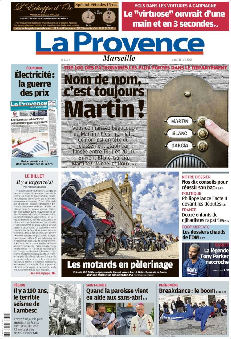 Portada de La Provence (Francia)