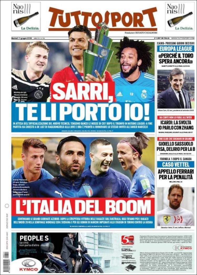Portada de Tuttosport (Italia)