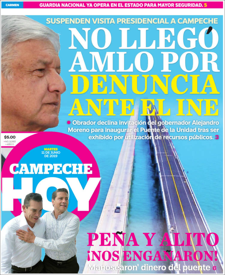 Portada de Campeche Hoy (México)