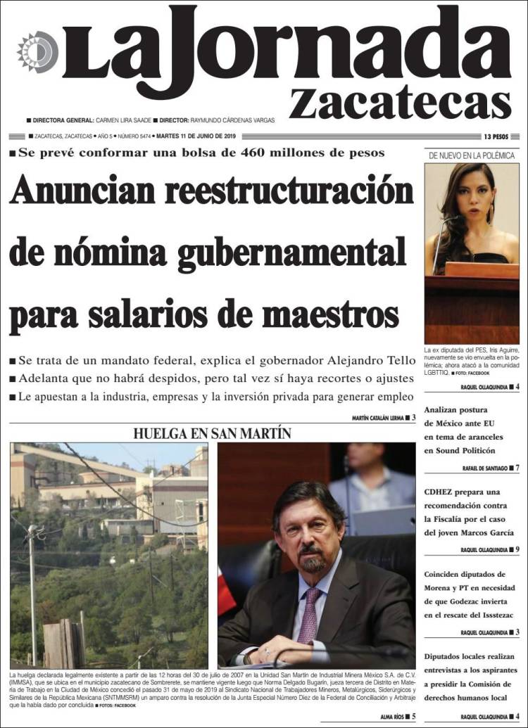 Portada de Jornada de Zacatecas (México)