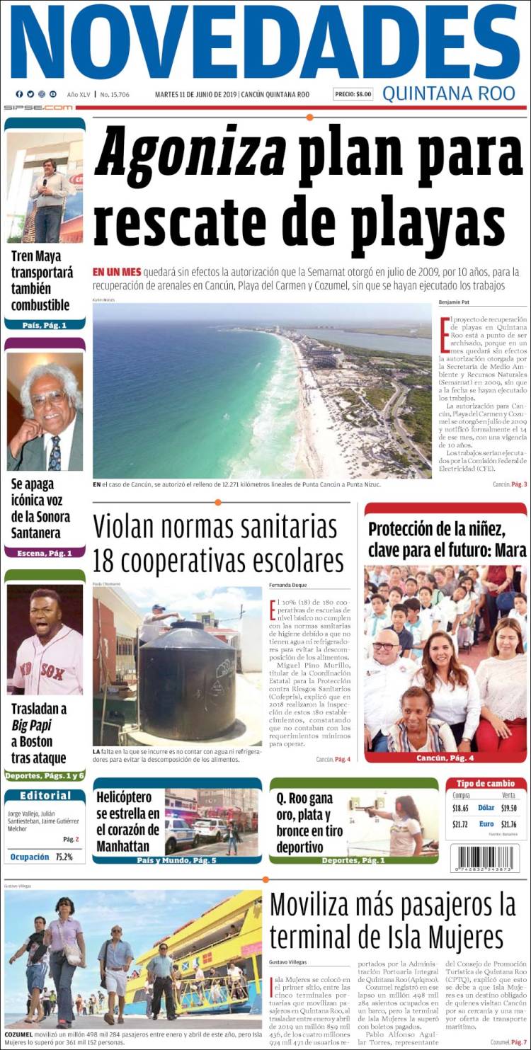 Portada de Novedades de Quintana Roo (México)