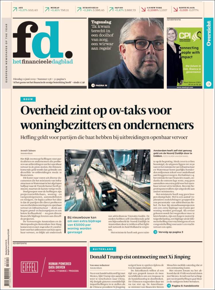 Portada de Het Financieele Dagblad (Pa&iacute;ses Bajos)