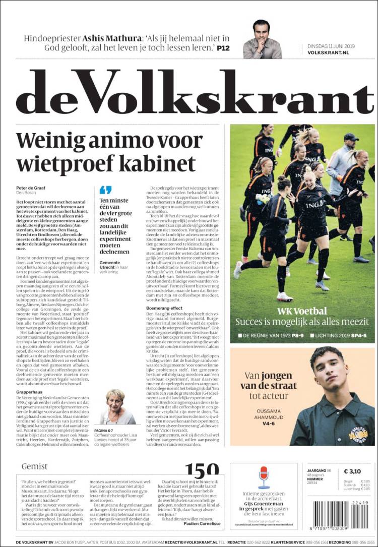 Portada de De Volkskrant (Pa&iacute;ses Bajos)