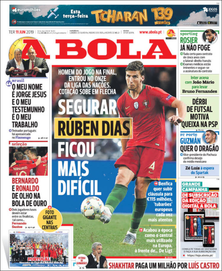 Portada de A Bola (Portugal)