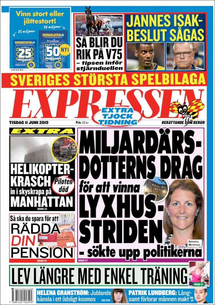 Portada de Expressen (Suecia)