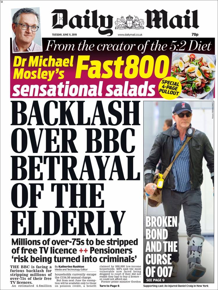 Portada de Daily Mail (Reino Unido)