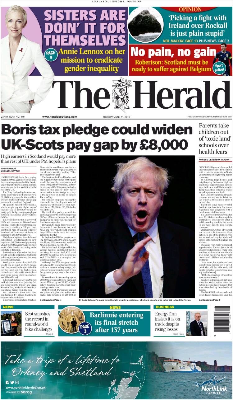 Portada de The Herald (United Kingdom)