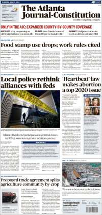 Portada de The Atlanta Journal-Constitution (USA)