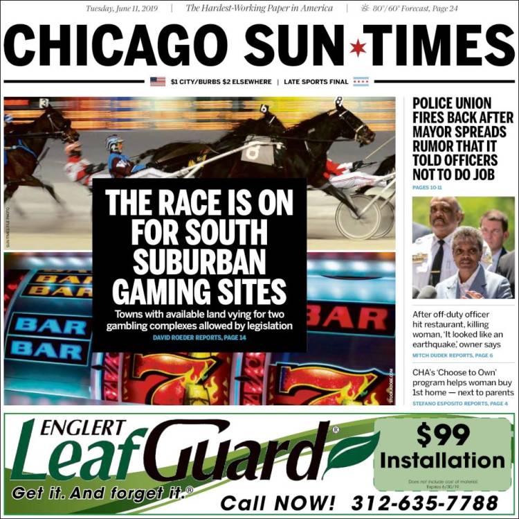 Portada de Chicago Sun-Times (USA)