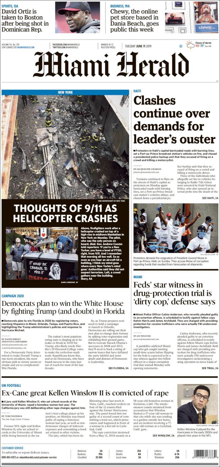 Portada de Miami Herald (USA)