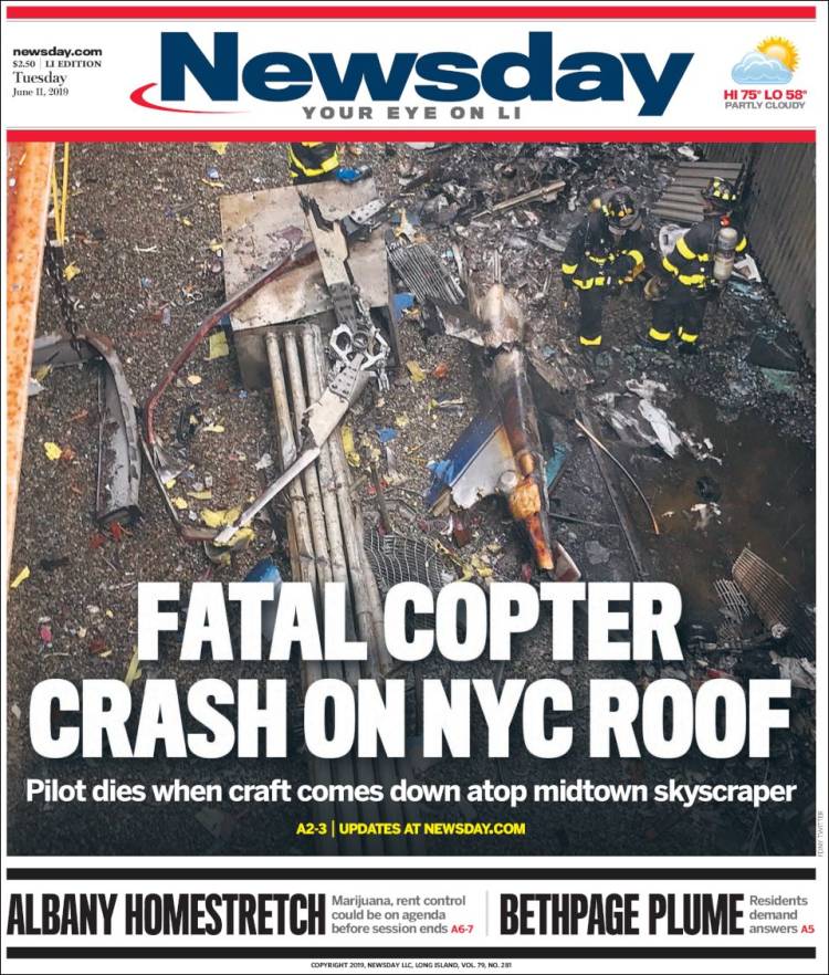 Portada de Newsday (USA)