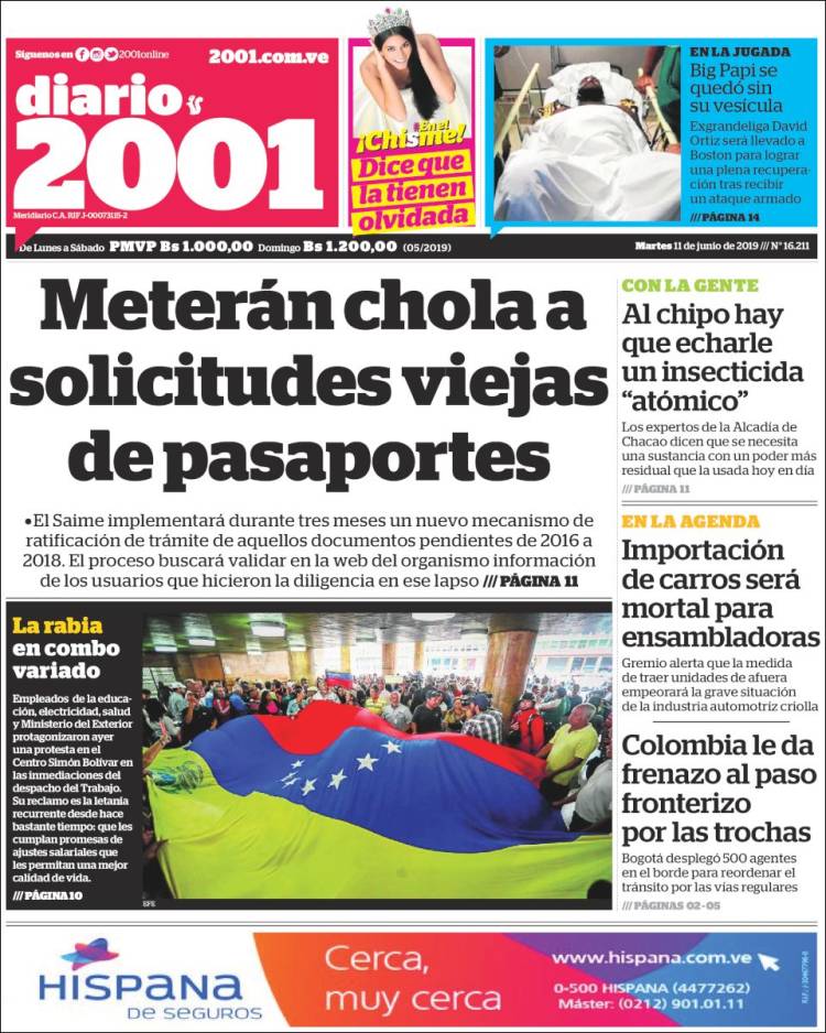 Portada de 2001 - Dosmiluno (Venezuela)