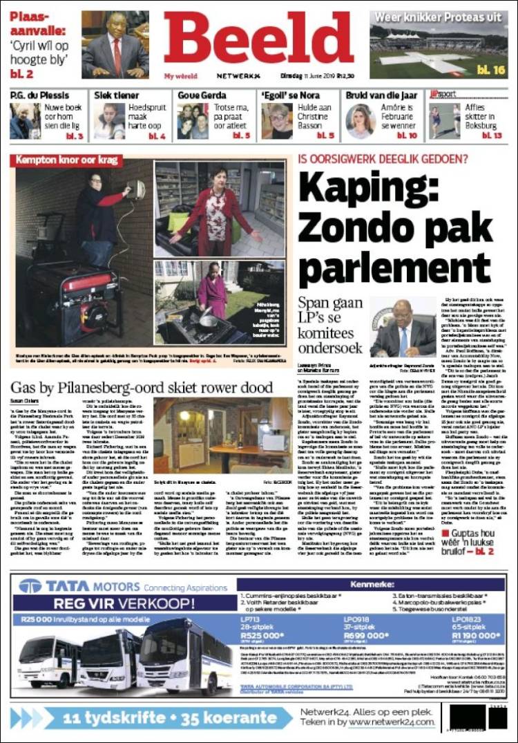 Portada de Beeld (Sud&aacute;frica)