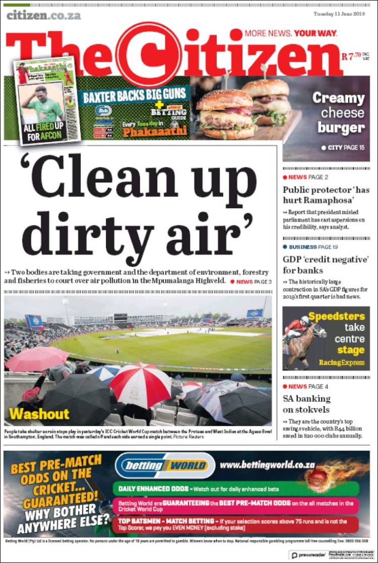 Portada de The Citizen (Sud&aacute;frica)