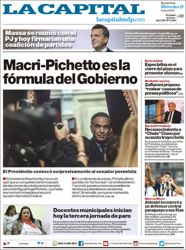 Portada de Diario La Capital - Mar del Plata (Argentina)