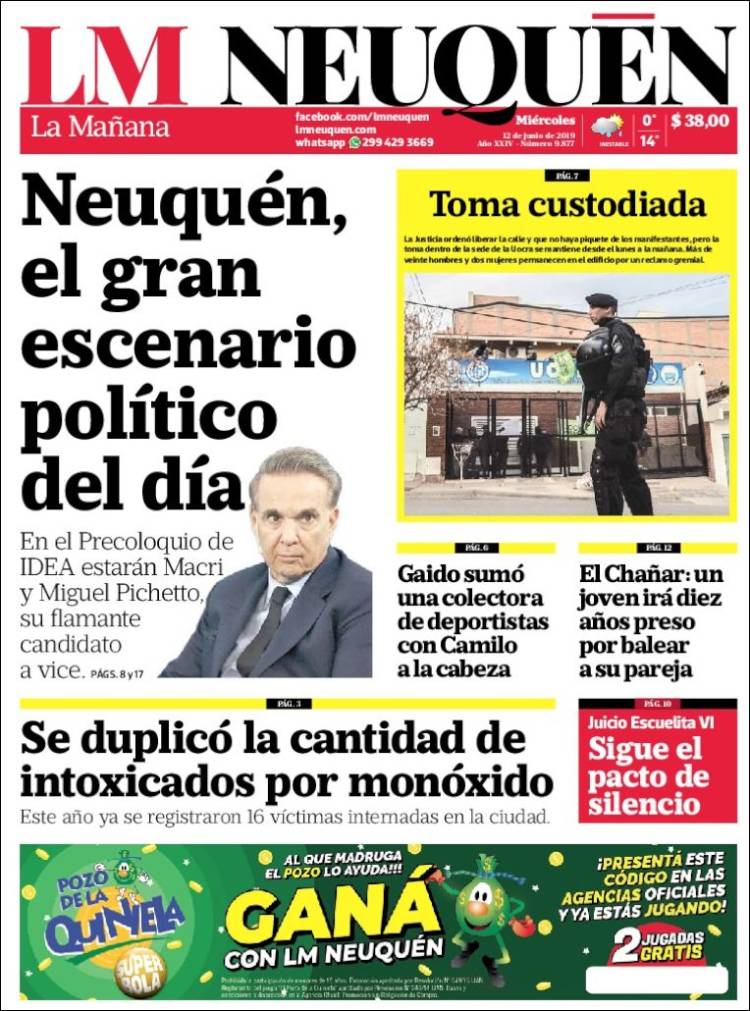 Portada de La Mañanade Neuquén (Argentina)