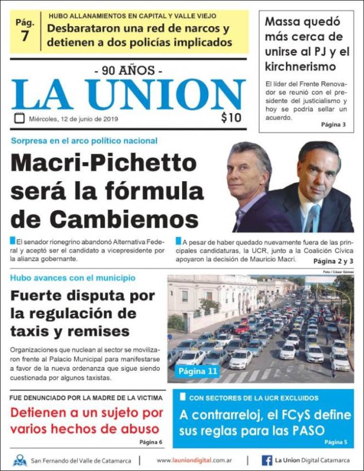 Portada de La Unión (Argentina)