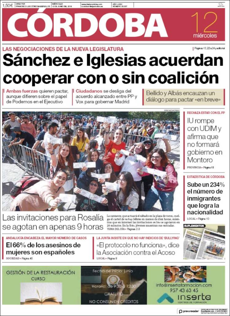 Portada de Diario de Córdoba (España)