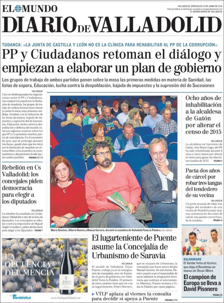 Portada de Diario de Valladolid (España)